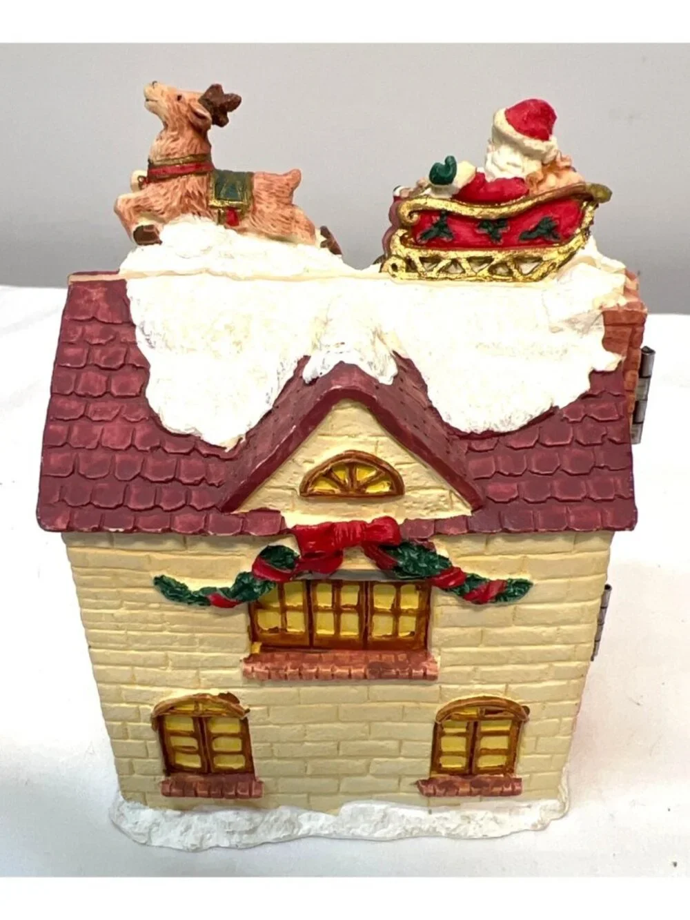 Hinged Holiday Panoramas Santas House With Sleigh & Reindeer Christmas Decor